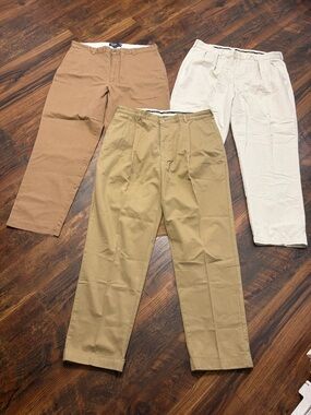 Lot Of 3 Polo Ralph Lauren Chino Andrew Pants Tan Khaki Brown Mens Size 40x32